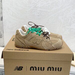 MiuMiu x New Balance NB530 Brown fashionable Women's sports shoes